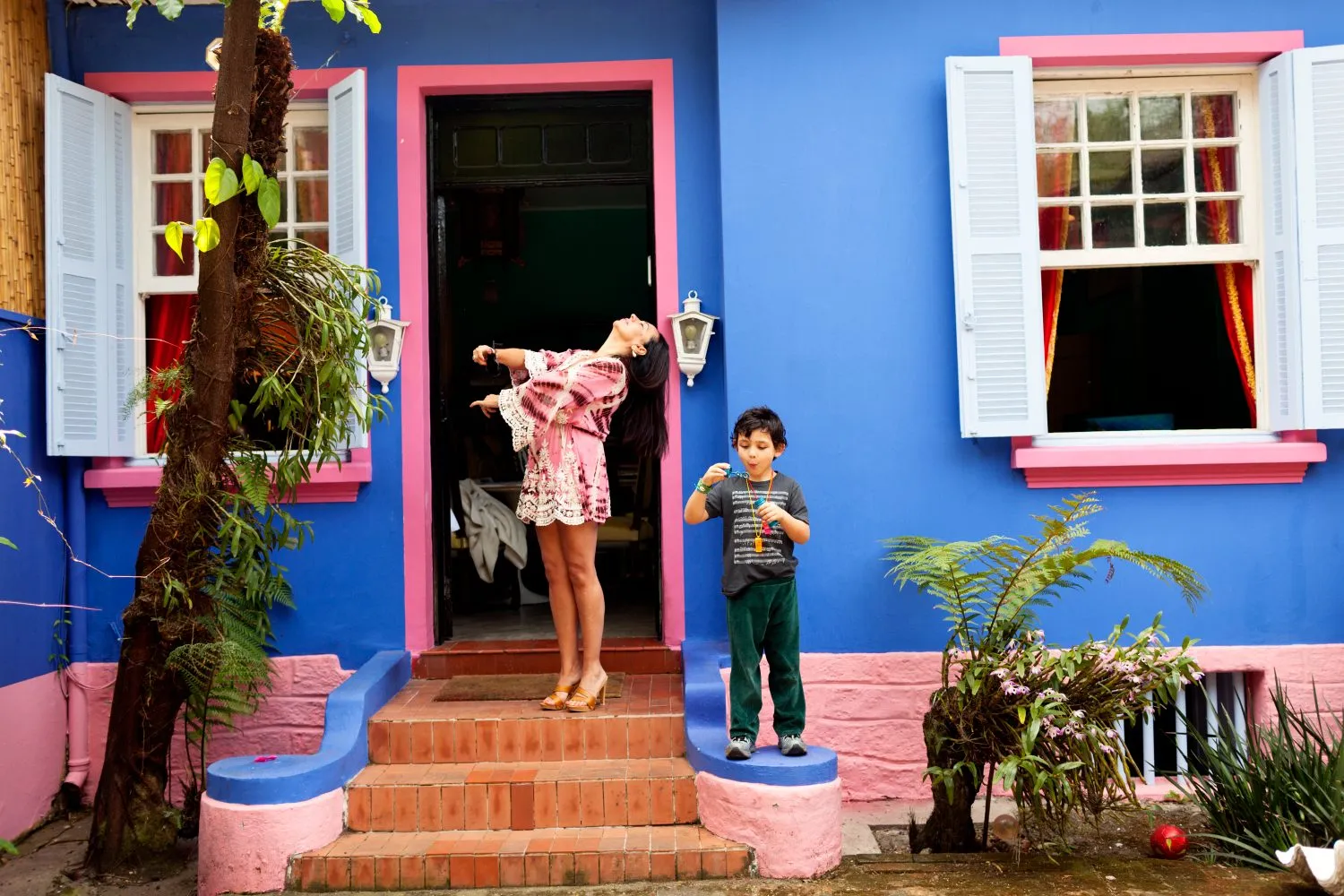 A homeowner enjoying time at home with family